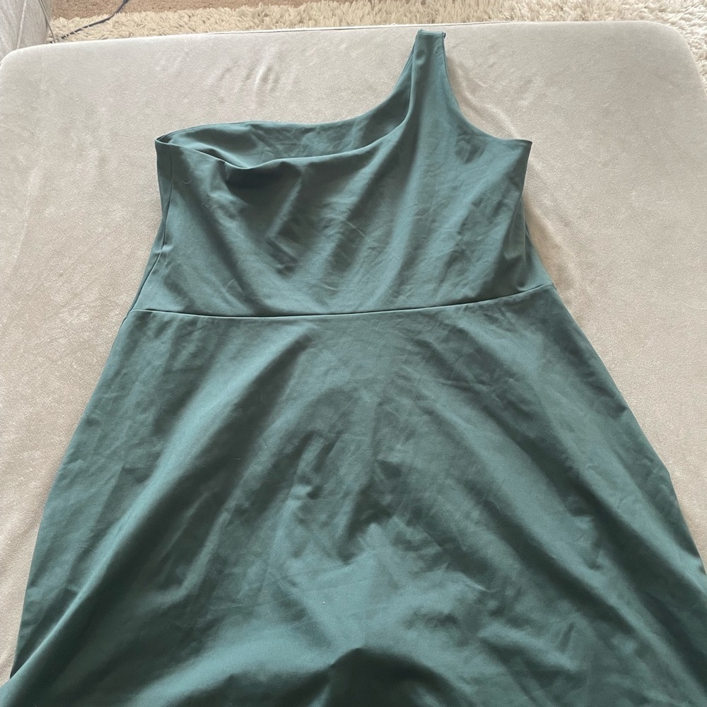 Girlfriend Collective Bianca One Shoulder Exercise Athletic Dress Moss XXL - Picture 6 of 8